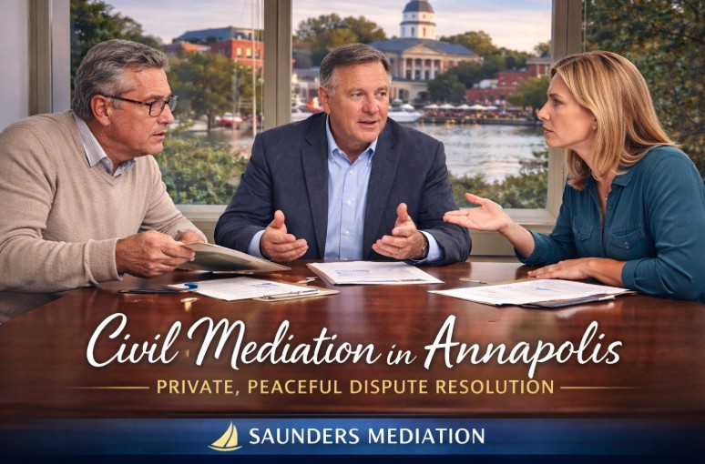 Civil Mediation Services in Annapolis, MD with Saunders Mediation for Private, Peaceful Dispute Resolution